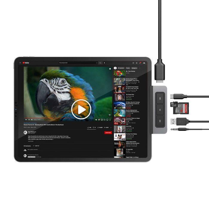 Hub USB - Hyper - HD449 - 60W - 6 Ports - USB-C, HDMI, MicroSD