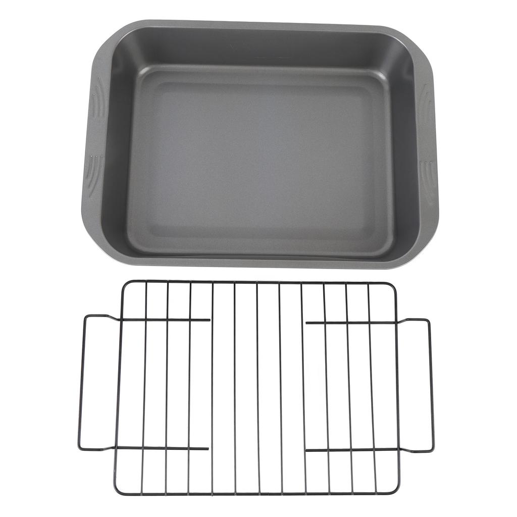 Nonstick Roaster with Rack Carbon Steel Heat Resistant Rectangular Roasting Pan Oven Baking Tray