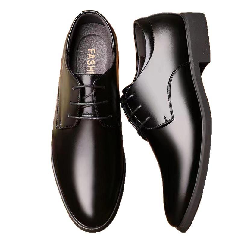 Men's Genuine Cow Leather Lace-up Casual Shoes, Non-slip, Comfortable & Lightweight, Versatile Leather Footwear