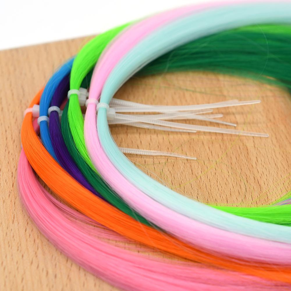 MNFT 10Packs Assorted Colors Long Fiber Fly Tying Materials Streamer Dressing Material for Fishing Lure