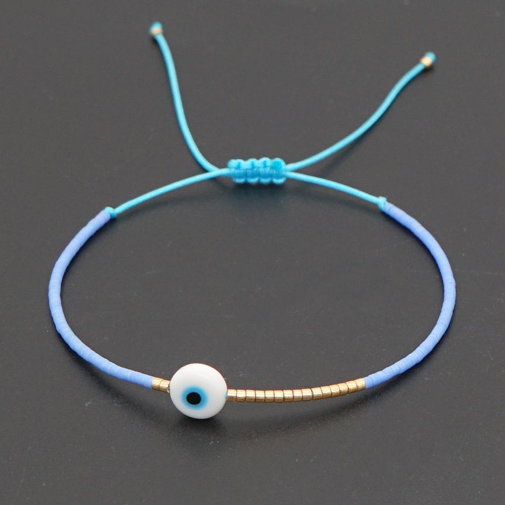 Vlen Women's Turkish Evil Eye Bracelet for Good Luck & Positive Energy Miyuki Beads Jewelry Gift Protection Pulseras