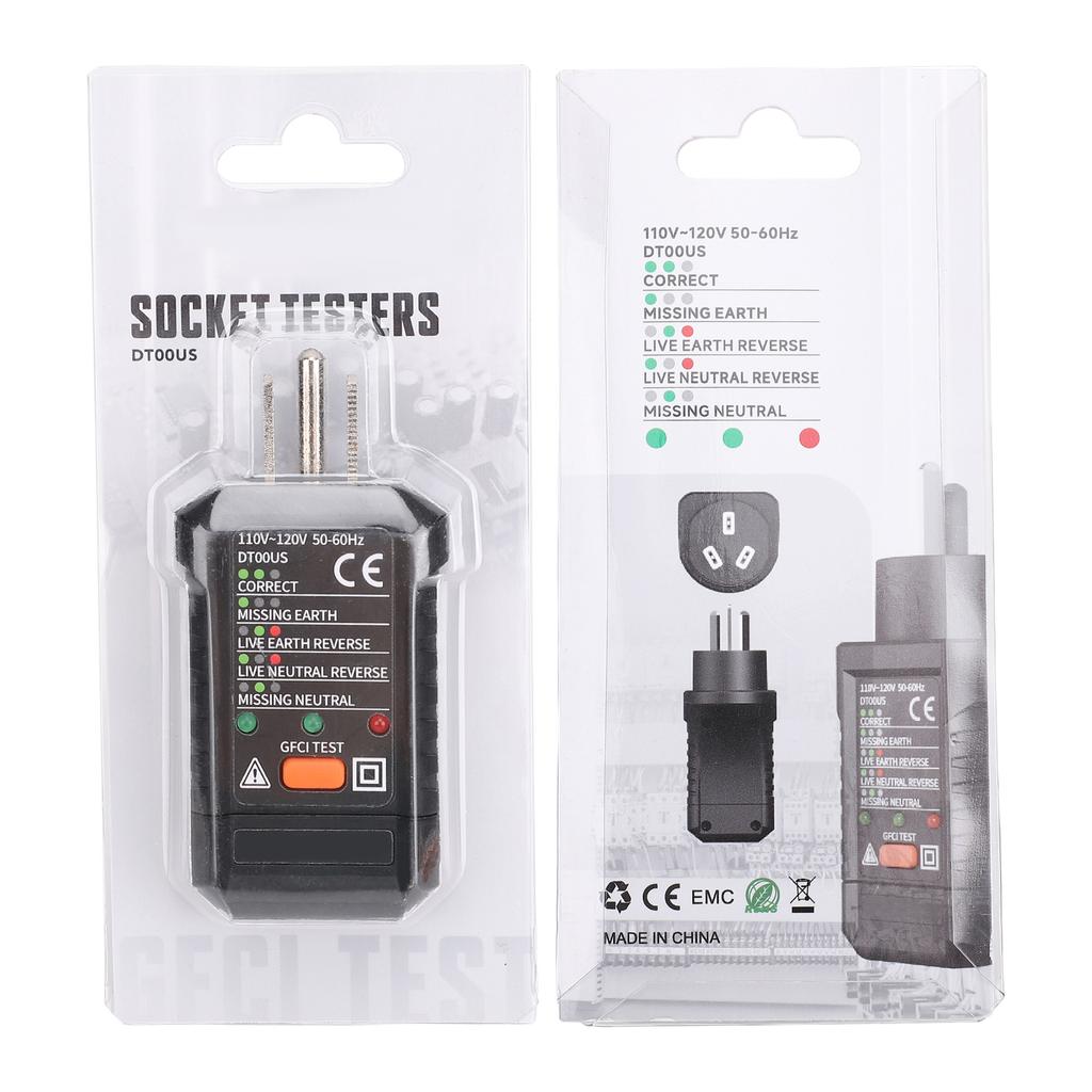 Outlet Tester, Portable Electrical Socket Tester   110V 120V AC Receptacle Analyzer with GFCI RCD Test, Live Neutral