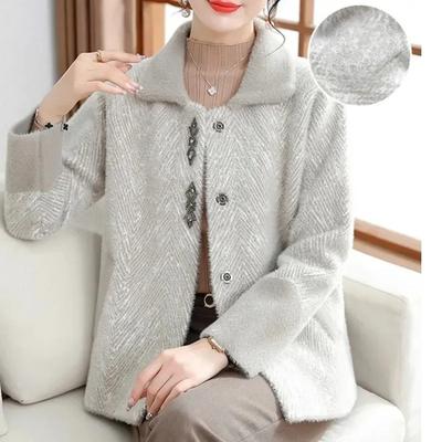 Herbst und Winter Neuer Wollmantel Jacke Mittelalterliche und ältere Damen Warme und bequeme Wolle Lässige Mode Kleidung