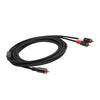 RCA Y Cable 1 RCA Male to 2 RCA Male Stereo Audio Cable Dual Shielded Gold Plated 6.5Ft Amplifier TV Mixer CD DVD