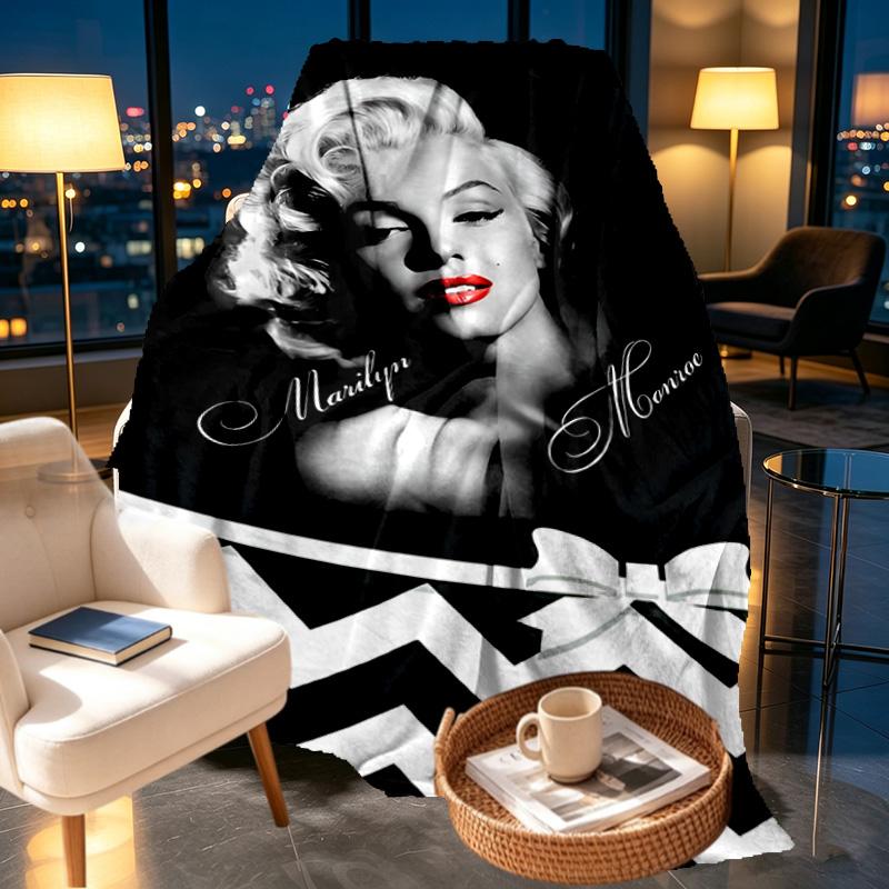 Marilyn Monroe Print Deken - Zacht & Comfortabel, voor Slaapkamer, Reizen, Bank, Huisdecoratie - Verjaardag Kerstcadeau voor Vriend