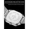 Luxury Men's Quartz Watch Fashion Square Case Week Date Display Waterproof with Silicone/Mesh Band Casual Wristwatch for Men
