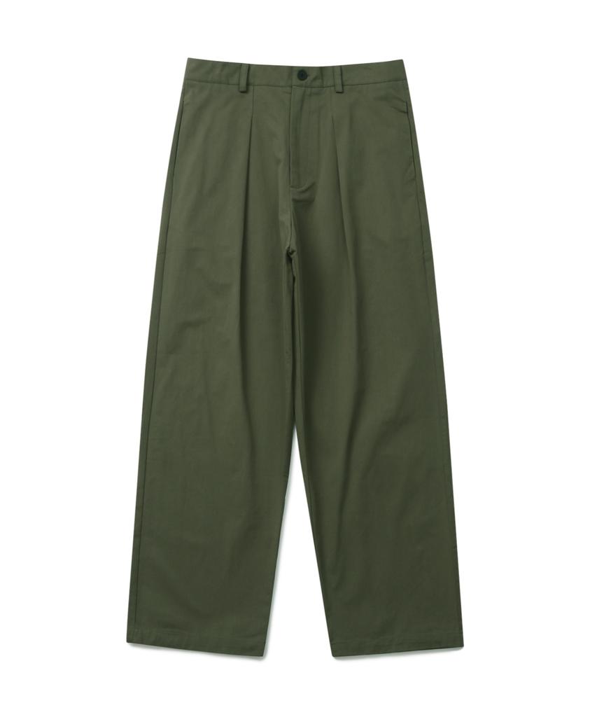 CONNECT KINLOCH Deep One-Tuck Cotton Pants (Khaki)