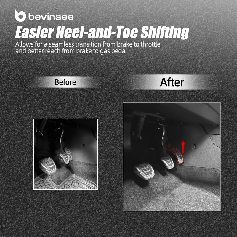 BEVINSEE Aluminum Accelerator Pedal Spacer for VW MQB/MQB EVO,for MK7 Golf 1.4T 1.8T,for MK7/MK8 GTI 2.0T,for MK7/MK8 R 2.0T