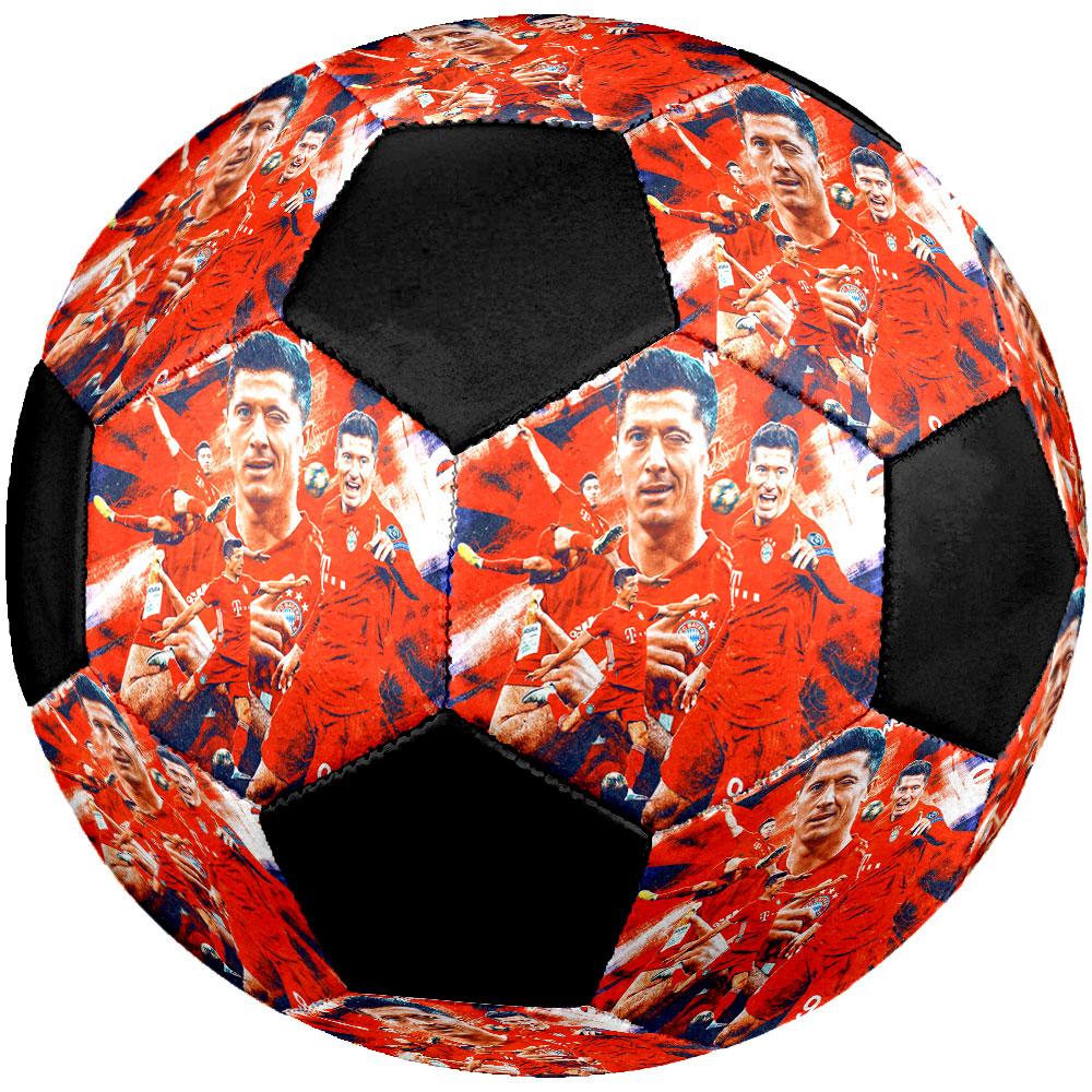 Robert Lewandowski Size 5 Soccer Ball, Machine-Stitched PVC, Durable & High Bounce, All Ages Fit, Fan Merchandise, Matches & Outdoor Use.