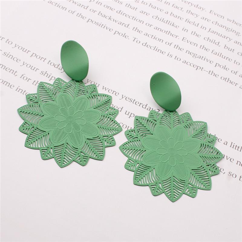 Wholesale Of New Korean Personality Black Ring Temperament Hollow-Out Pattern Pendant Earrings In 2019 Earrings For Women