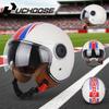 UCHOOSE 3/4 Open Face Motorcycle Helmets With For Men Women Vintage Moto Bike Cascos Scooter Protective Helmets