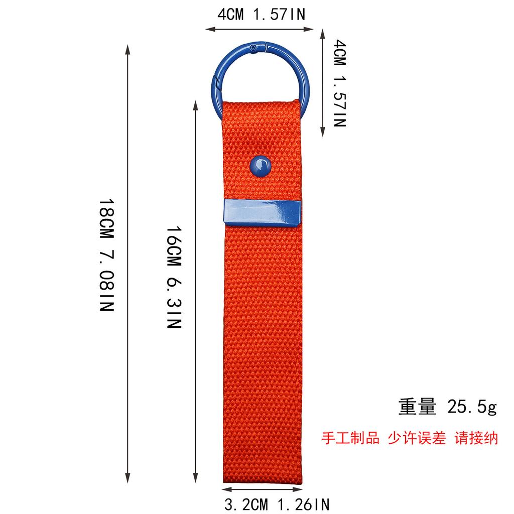 Handmade Diy Decorative Webbing Cloth Sticker Embellished Polyester Webbing Lanyard Korean Version Ins Spring Buckle Bag Pendant