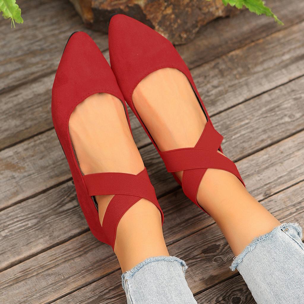 Woman Shoes  Fashion New Ankle-wrap Women's Flats Daily Casual Female Pointed Toe Shallow Soft Bottom Plus Size Shoes Women
