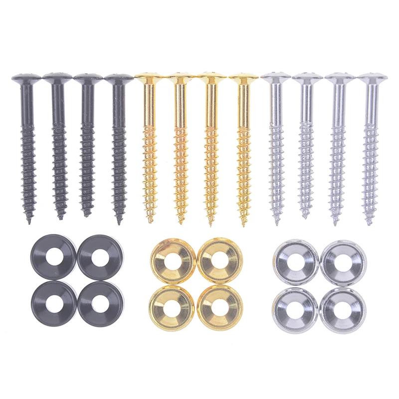 4PCS Guitar Neck Ferrules Kit - Metal Alloy Bushings w/Mounting Screws for Fender/Squier/Gibson, Hardware w/Anti-Corrosion