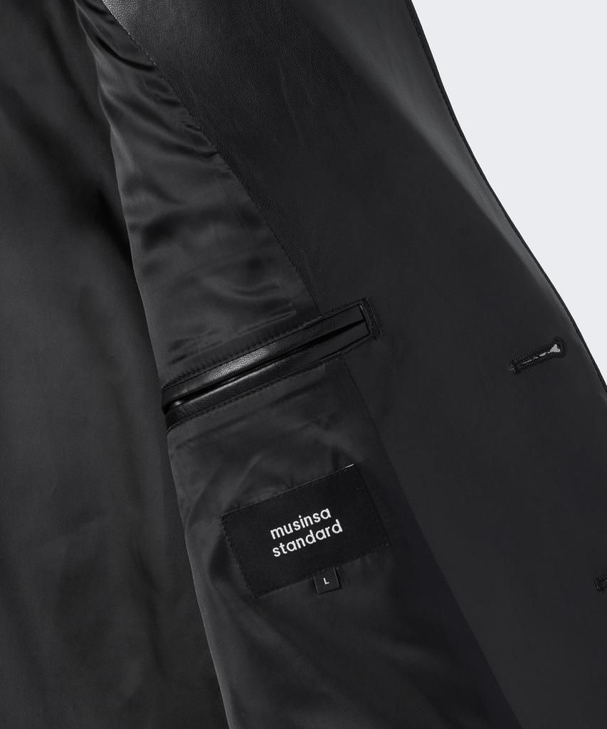 Musinsa Standard Synthetic Leather Oversized 3-Button Blazer [Black]