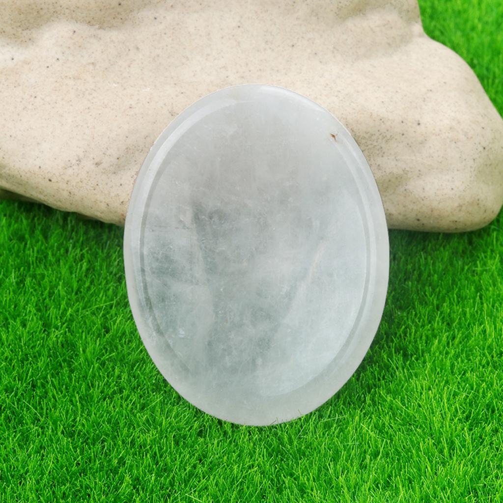 1Pc Healing Crystals Ornaments Decorative Recesses Thumb Relief Stone Oval Yoga Stone Energy Gemstone Home Decor Small Furnishings Jewelry 35x45mm