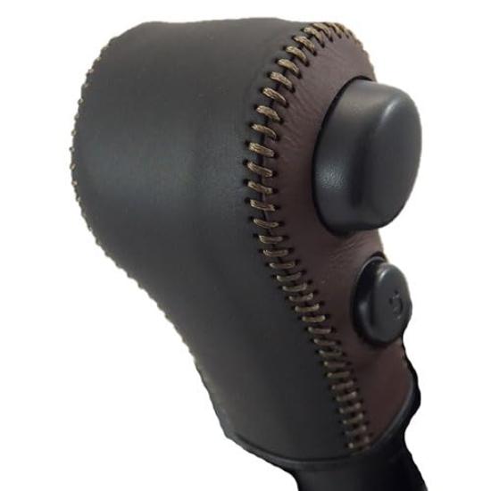 

Tricolore Genuine Leather Shift Knob Cover for Suzuki Alto Hybrid HA37S HA97S in Dark Brown x Cafe Brown Leather Shift Knob Replacement Custom