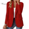 Fall Coat For Women Suit Lapel Long Sleeve Single Button Jacket Casual with Flap Pockets Solid Color Work Office Business Outerwear Versatile