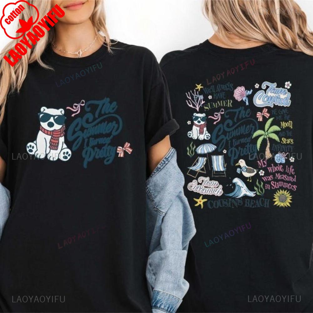 Cousins Beach The Summer I Turned Pretty Graphic T Shirts Woman Man High Quality Cotton Fashion Streetwear Vintage Short-sleev