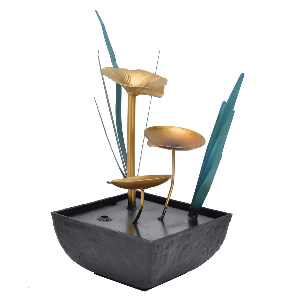 Tabletop Fountain LED Lights No Noise Compact Lightweight Classic Indoor Waterfall for Decorating