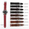 Available Porous Genuine Leather Watch Strap, Quick Release, Brown Cracked Pattern, Sizes: 18mm, 20mm, 22mm, 24mm.