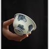 Blue And White Chinese Retro Porcelain Teacup Hand-Painted Ceramic Tea Bowl Travel Meditation Cups Handmade Tea Cup