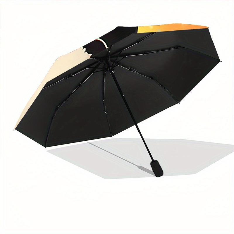 1pc Cat Sunset Automatic Open 8-Rib Windproof Umbrella, Travel & Commuting, Suitable for All Seasons, Lightweight Portable,039