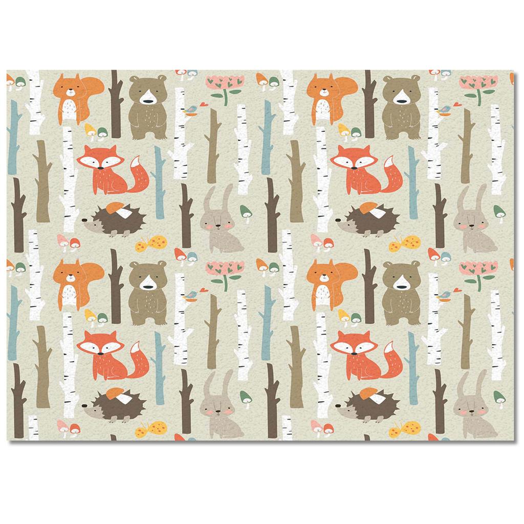Cartoon Waldtiere Teppich Baum Fuchs Bär Kaninchen Kinder Teppiche für Schlafzimmer Modernes Zuhause Großer Teppich für Wohnzimmer Fußmatte