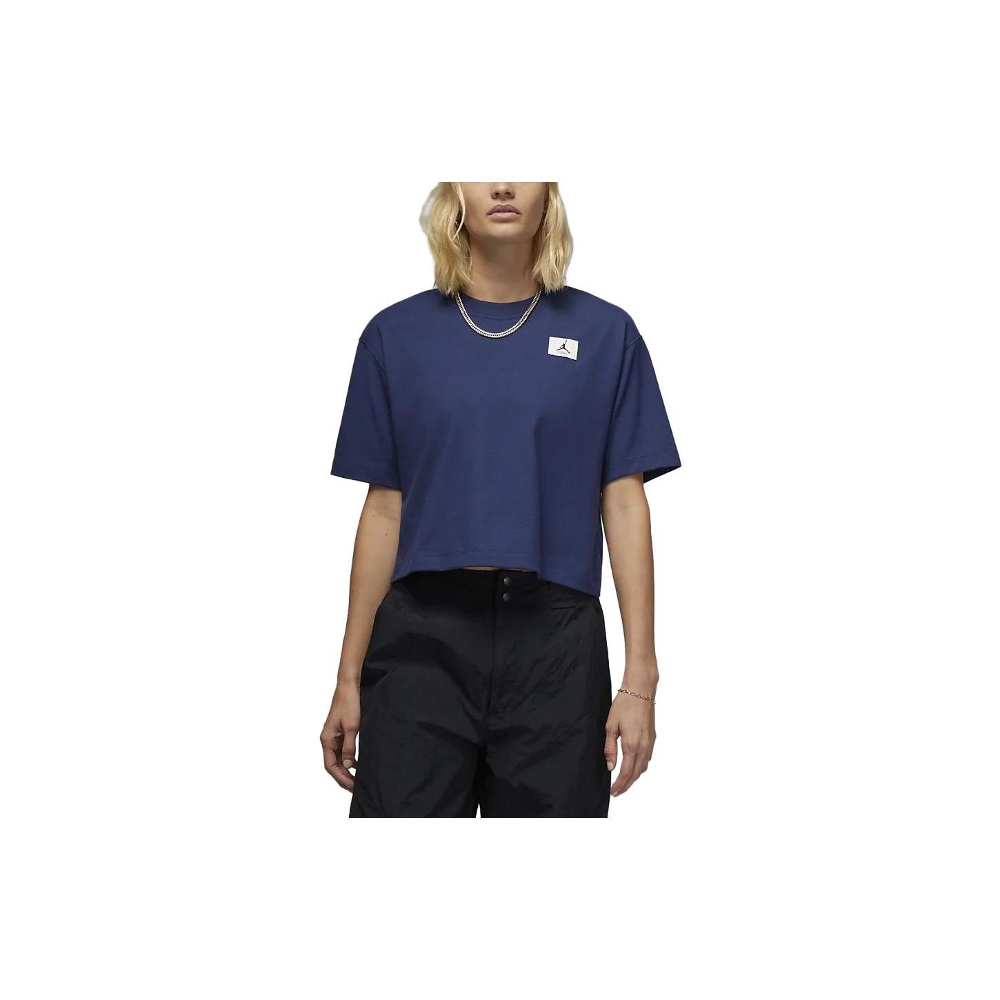 (WMNS) Air Jordan Essentials Boxy T-Shirt Midnight Navy Women s DO5038-410 XL
