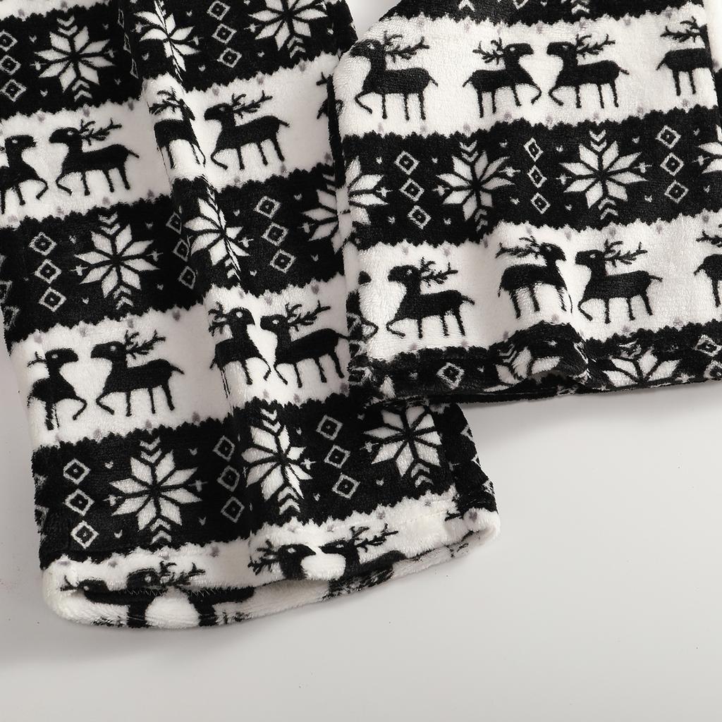 Women Pajama Pants Plush Sleep Pants Soft Elastic Waist Pajama Bottoms Patterned Pants With 2 Pockets