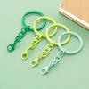 10 Pieces Colorful Metal Keychain Rings with Chains and Clasps for Keys Fashionable Key Holders Jewelry Accessories