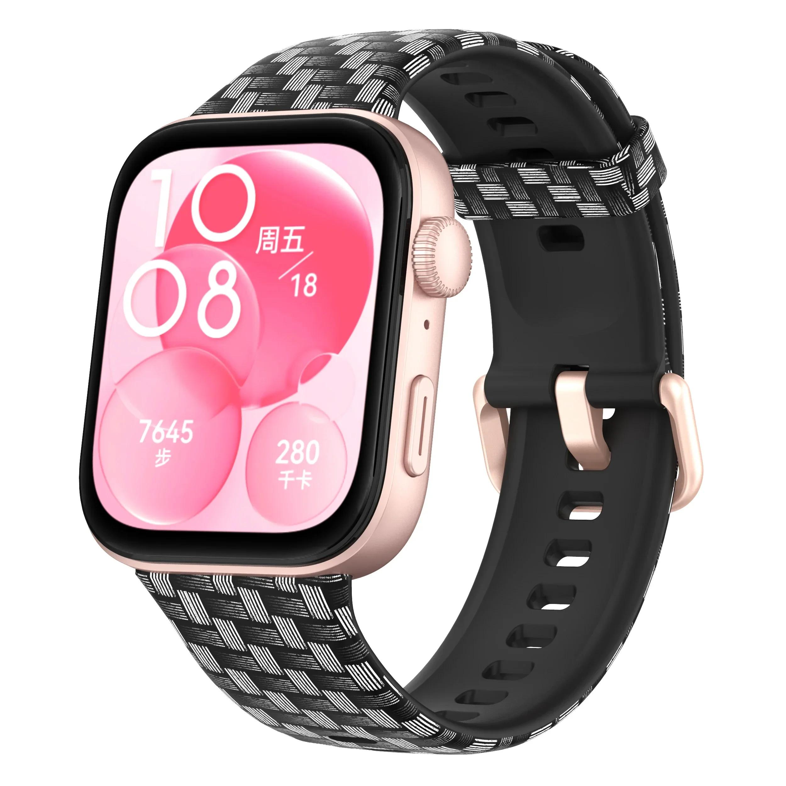 

Printing Strap for For Huawei Watch Fit 4 4pro 3 Replacement Silicone SmartWatch Wristband Bracelet Huawei Fit 4 Accessories For Fit 4 4pro 3