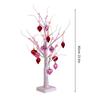 Valentines Lights 60cm Artificial Birches Centerpiece with Heart Ornaments USB Plug-In/Battery Operated Valentine Tree Lights