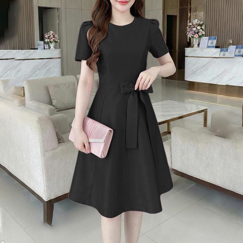 ZANZEA Women Casual Round Neck Summer Short Sleeve A-Line Dress