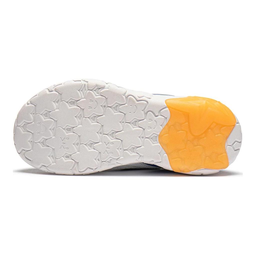 Li Ning Zapatillas Casuales Cómodas Antideslizantes con Absorción de Impactos de Corte Bajo para Niños Zapatillas Casuales para Niños Blanco Azul YKNU020-1