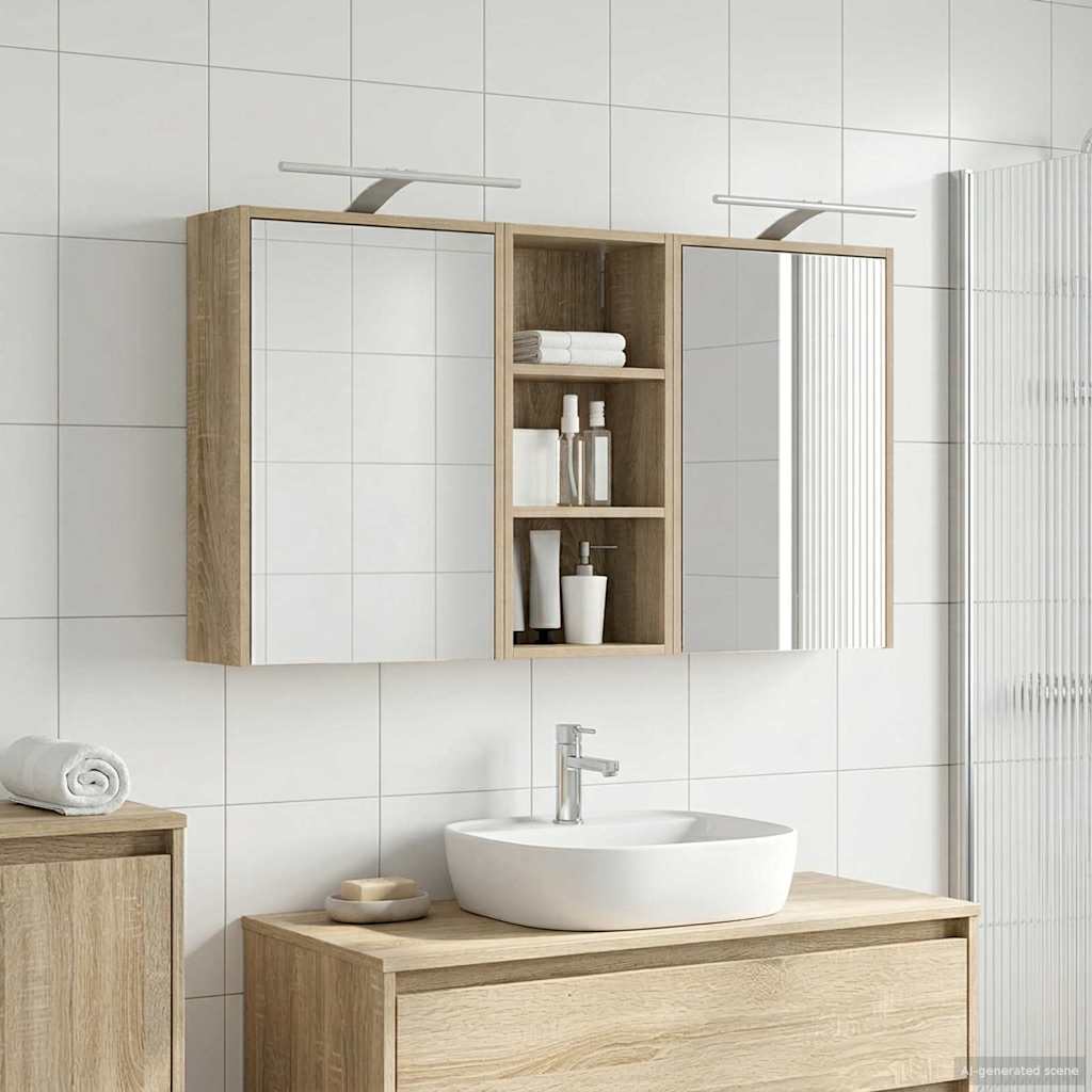 Bathroom Cabinet Set 3 pcs 116 x 16 x 62.5 cm Engineered Wood