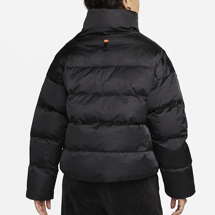 Nike Bavlněná oboustranná bunda na zip s potiskem loga Dámské svrchní oblečení Černá DQ6864-010