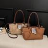 Stylish Korean Chic PU Tote Bag Women Soft Medium Size Crossbody Shoulder With Zip Interior Pockets