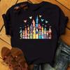Funny Summer Disney Villains Printed Women T Shirts Round Neck Y2k Clothes Cartoon Graphic T Shirts 90s Female Tops Tees