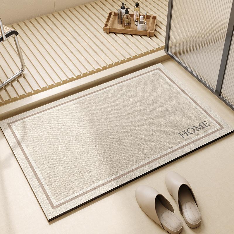 Bathroom Floor Mat, Soft Diatomaceous Earth, Strong Water-Absorbing Mat, Non-Slip Entrance Door Mat, Doorway Carpet, Toilet Foot Mat
