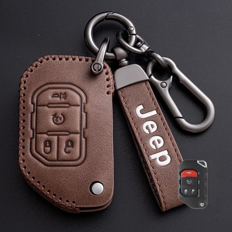 For Jeep Gladiator JT Sahara JLU Wrangler JL Rubicon 2018 2019 3/4 Button Car Remote Key Case Cap Cover Shell Accessories