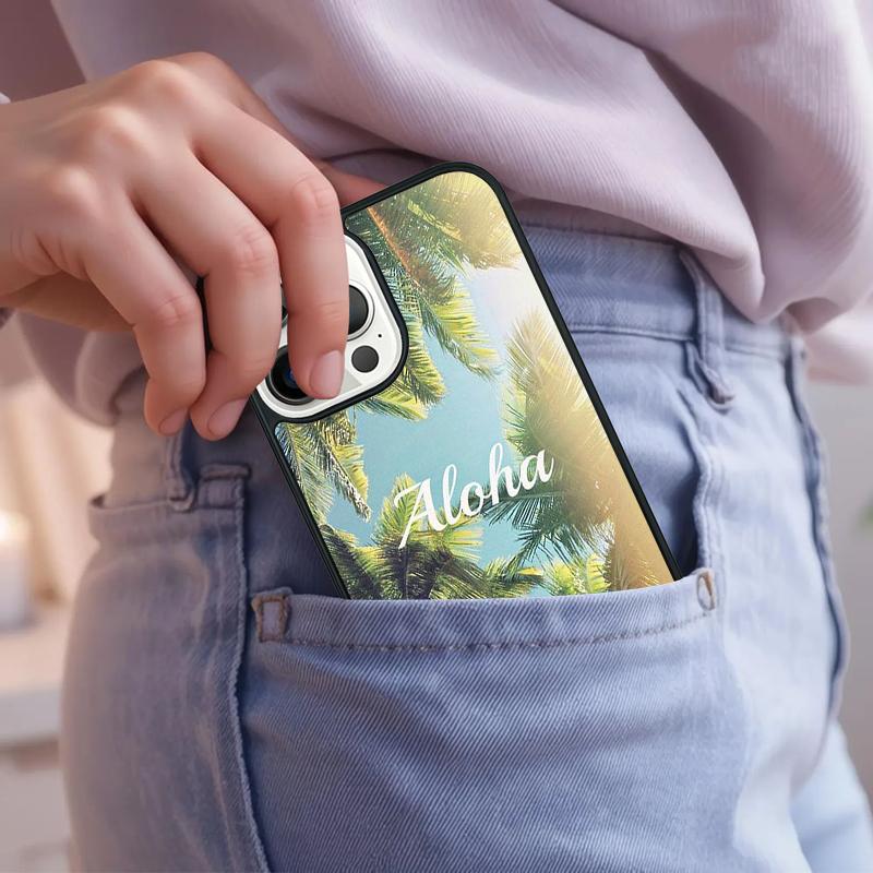 Aloha Hawaii Hawaiian Beach Palms Phone Case For iPhone 17 Air 15 16e 14 13 Pro Max Coque 12 11 Pro Max PLUS Cover