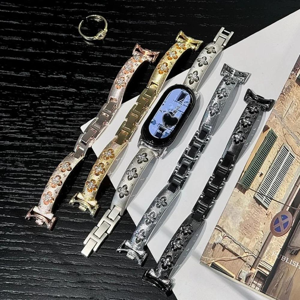 New Bling Elegant Bracelet Metal Link For XIAOMi Band 10 9 Strap For Mi Band 8 New Design Bracelet NFC Wristband Accessories
