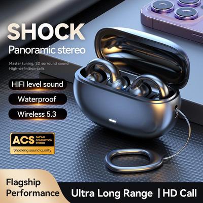 TWS Bluetooth-oortelefoonclip Oortype Sport- en vrijetijdshoofdtelefoon 5.3 Draadloze headset Waterdichte oordopjes Stereo Ruisonderdrukking Sportoortelefoon