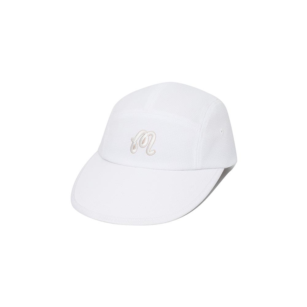 MALBON GOLF Seersucker Wide-Bridal Cap Off White