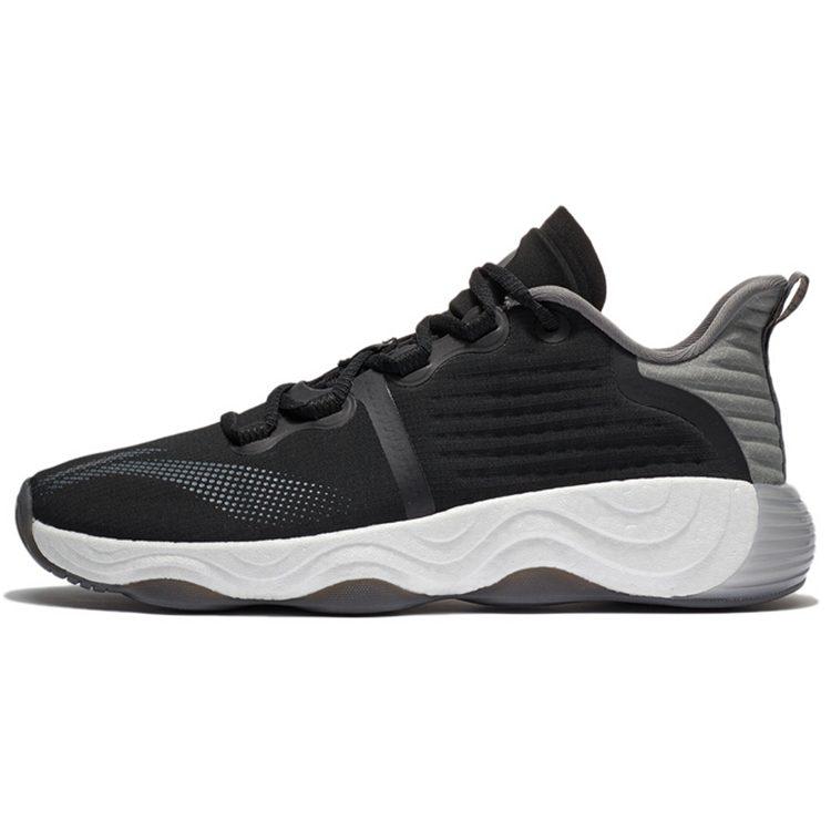 Li Ning Wujie 3 Cushioning Slip Resistant Abrasion Resistant Low top Casual Shoes Men's Black Gray AFVS003-3