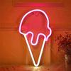 Ice Cream Neon Sign LED Light, Battery Or USB Powered Neon Light Up Signs, For KTV Pub Bar Party Home Bedroom Decorations Aesthetic Birthday Gifts