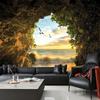 Modern Photo Wallpaper Cave Seaside Scenery Mural Wall Paper Restaurant Cafe Dining Room Backdrop Wall Mural Decor