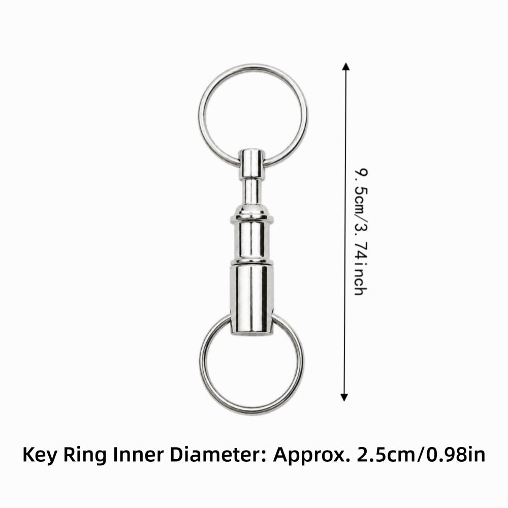 10 Pack Zinc Alloy Detachable Key Ring Silver Pull-Apart Key Chain Holder  Bags