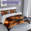 3PC Custom Name "German Shepherd Sunset Majesty" Bedding Set Duvet Cover Closure Includes 1 Duvet Cover & 2 Pillowcases for Bedroom